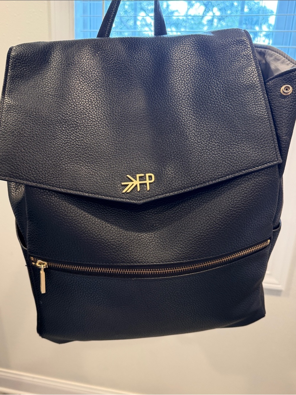 Freshly Picked Black Vegan Leather Backpack - Gold Hardware